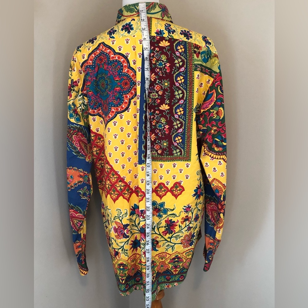 Ralph Lauren Vintage 90’s MultiColor Paisley Floral Button Down Shirt,Size-XL - Picture 15 of 16